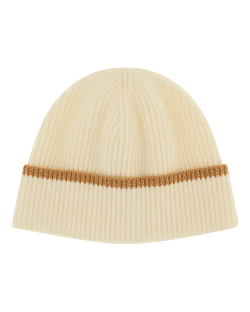 LARDINI Set aus gerippter Beanie und Schal - Nude Nude