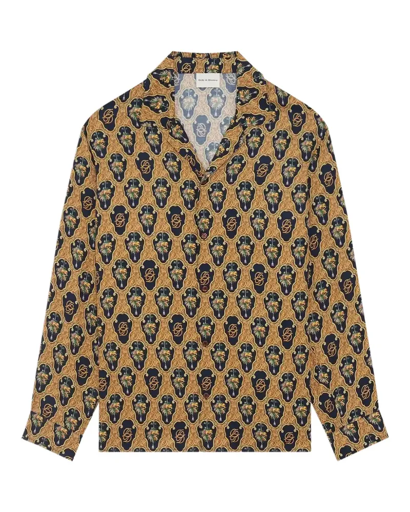 Drôle de Monsieur Baroque Hemd mit Trauben-Print - Gold Gold