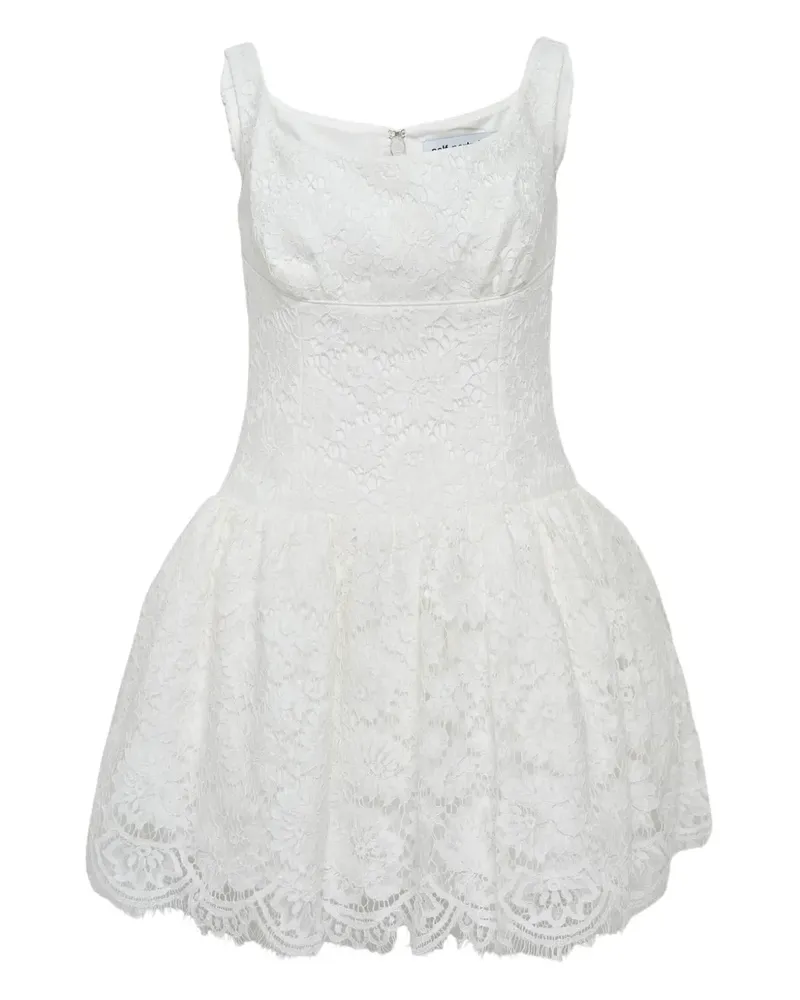 Self-Portrait floral lace mini dress - Weiß Weiß