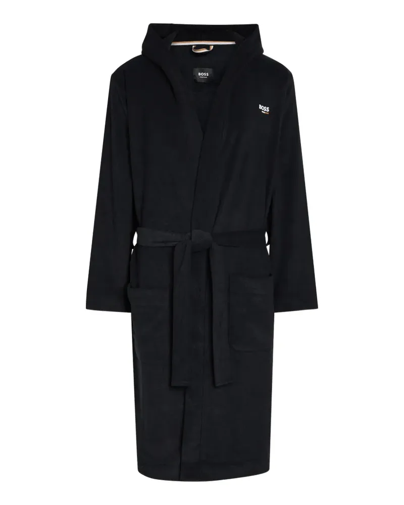 HUGO BOSS hooded belted dressing gown - Schwarz Schwarz