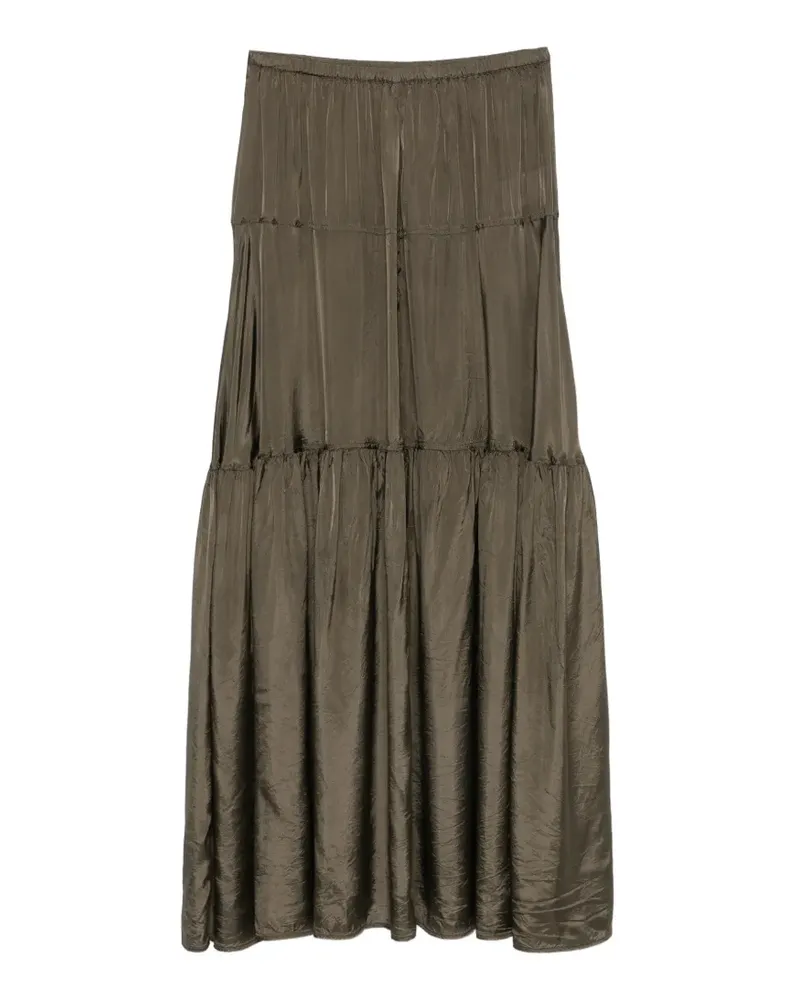ASPESI tiered crinkled-finish maxi skirt - Grün Grün