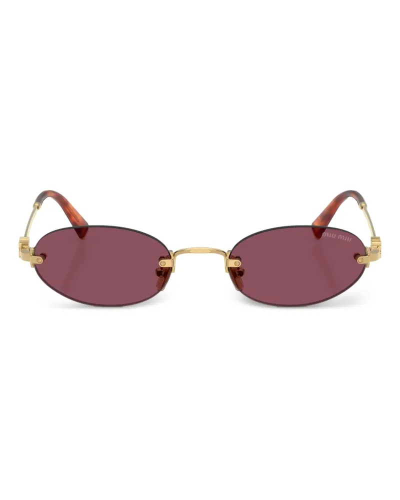 Miu Miu oval-frame sunglasses - Gold Gold