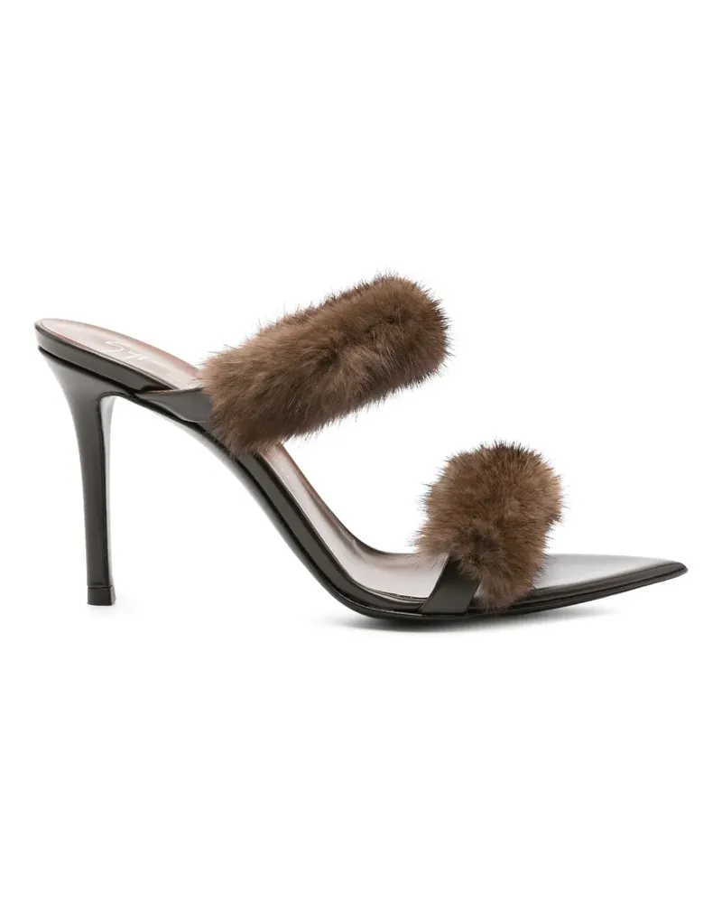Giuseppe Zanotti Mules aus Faux Fur - Braun Braun
