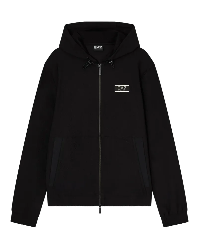 EA7 Premium Label Kapuzenjacke - Schwarz Schwarz