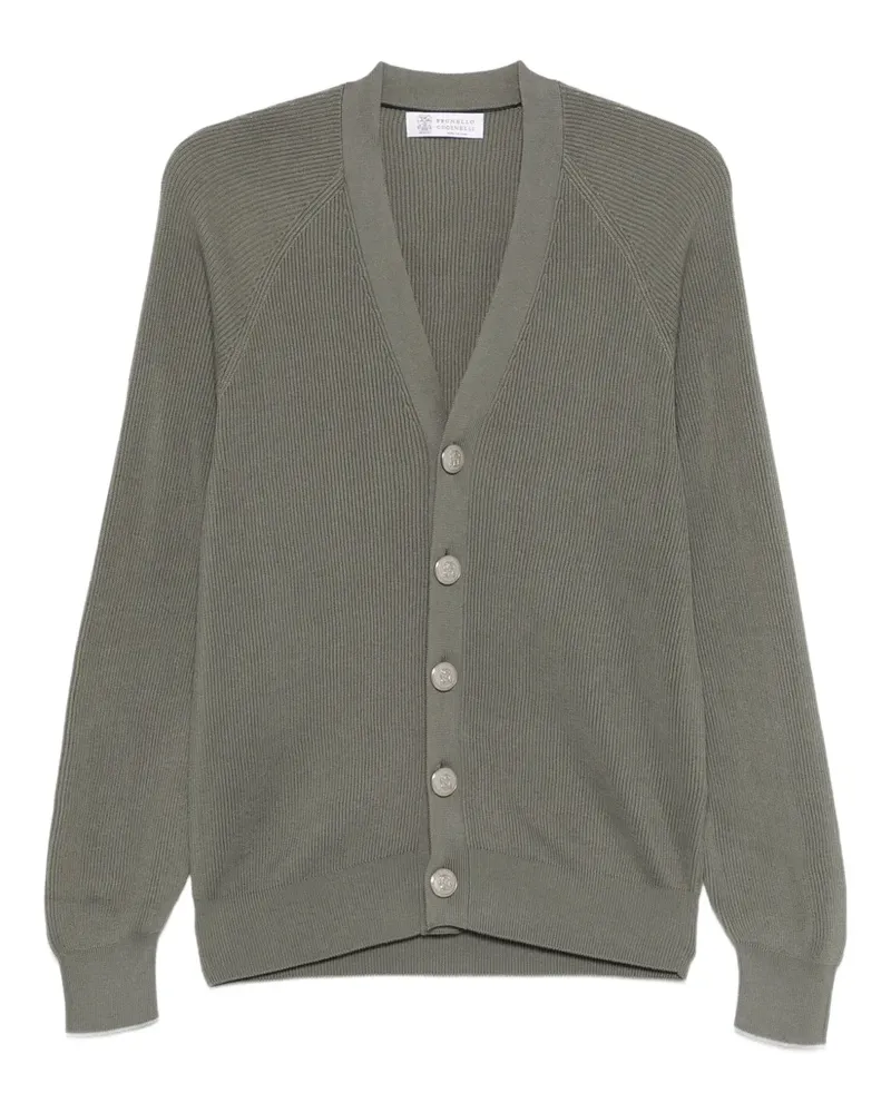 Brunello Cucinelli ribbed button cardigan - Grün Grün