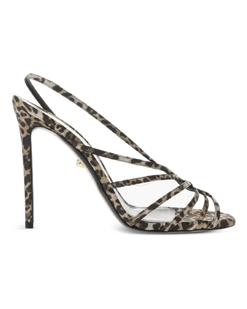 Alevì animal-print transparent-panel sandals - Braun Braun