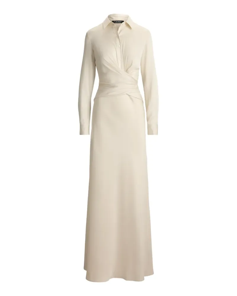Ralph Lauren Plissiertes Maxikleid mit überkreuzter Taille - Nude Nude