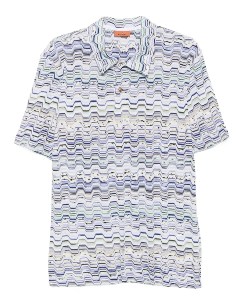 Missoni zigzag-pattern polo shirt - Blau Blau