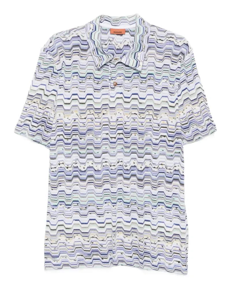 Missoni zigzag-pattern polo shirt - Blau Blau