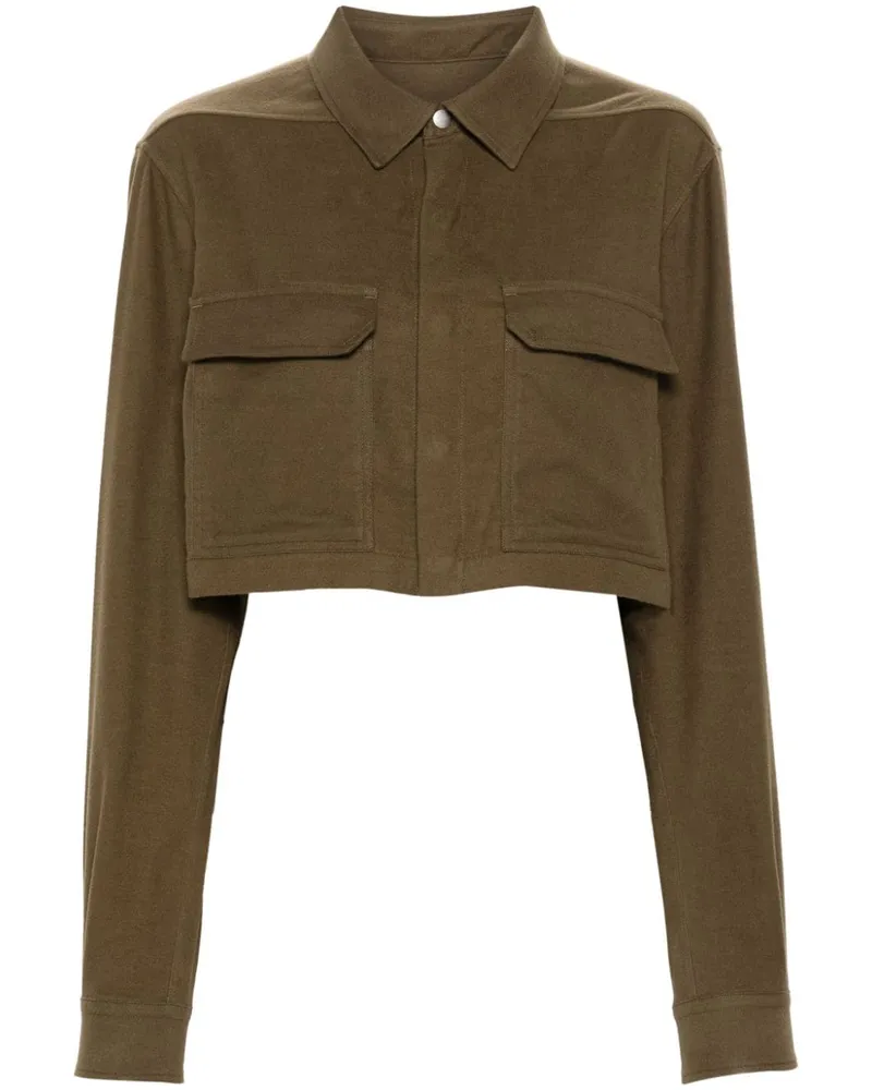 Rick Owens Cropped-Hemd mit Druckknöpfen - Grün Grün