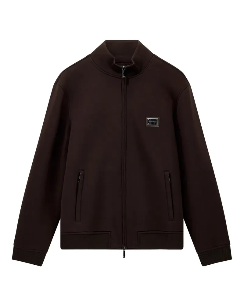 Emporio Armani Sweatshirtjacke mit Logo-Schild - Braun Braun