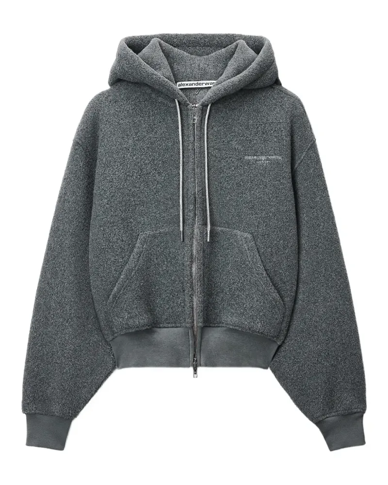 Alexander Wang Verkürzte Kapuzenjacke mit Reißverschluss - Grau Grau