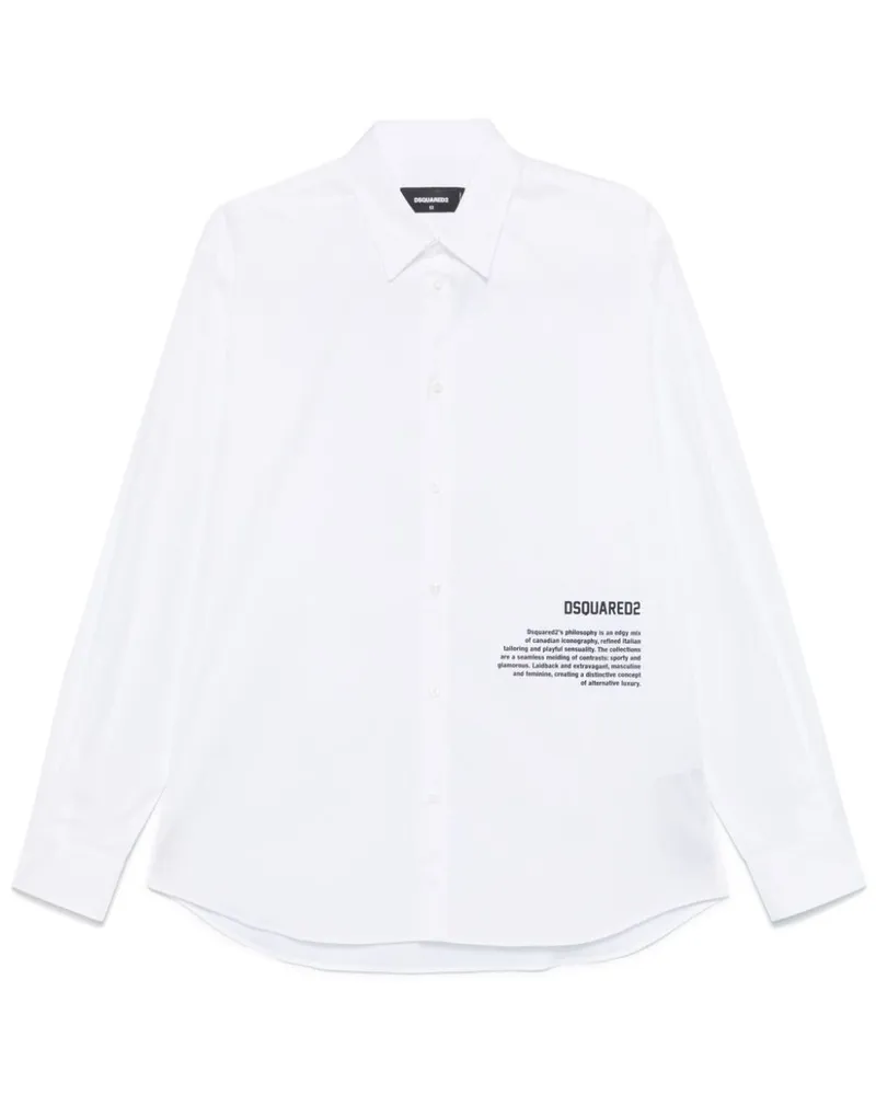 Dsquared2 Hemd mit Logo-Print - Weiß Weiß