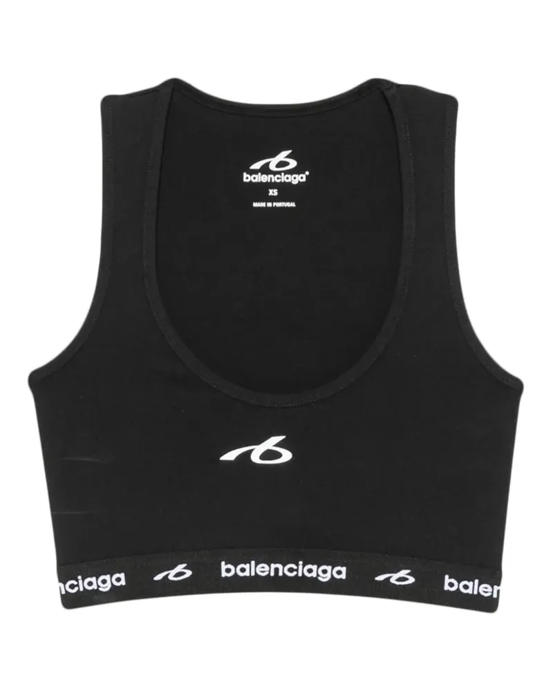 Balenciaga Sport-BH aus Logo-Jacquard - Schwarz Schwarz