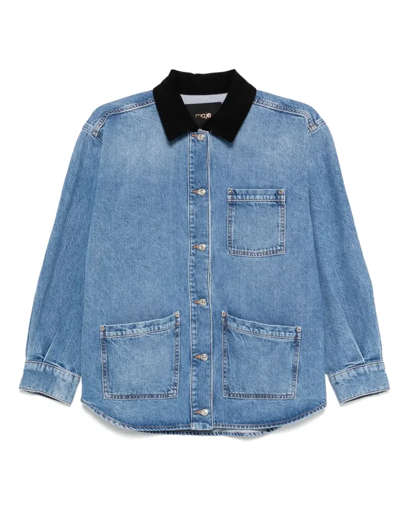 Maje Ausgeblichene Jeansjacke - Blau Blau