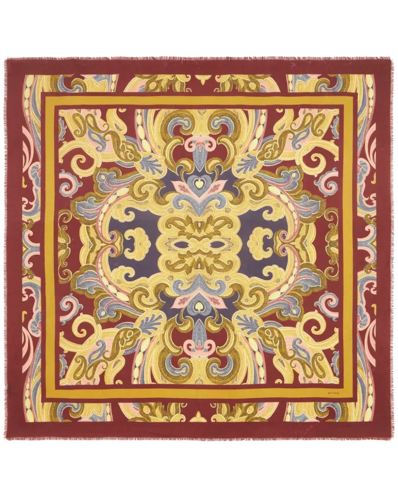 Etro Jacquard-Schal mit Paisley-Print - Rot Rot