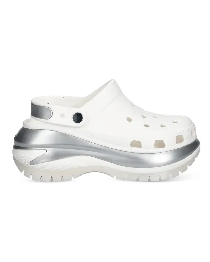 Crocs Mega Crush Plateau-Clogs mit Metallbesatz - Weiß Weiß