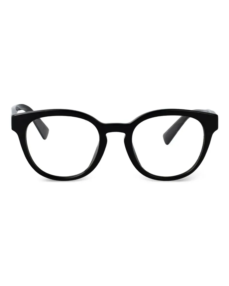 Dolce & Gabbana Brille aus Acetat mit rundem Gestell - Schwarz Schwarz
