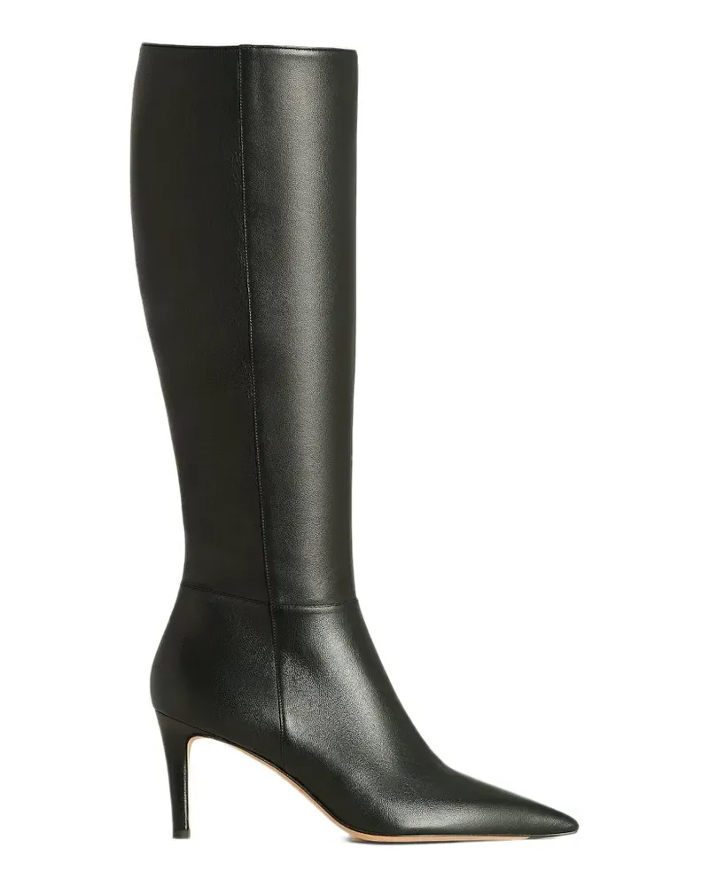 Kiton Kniehohe Stiefel mit spitzer Kappe - Schwarz Schwarz
