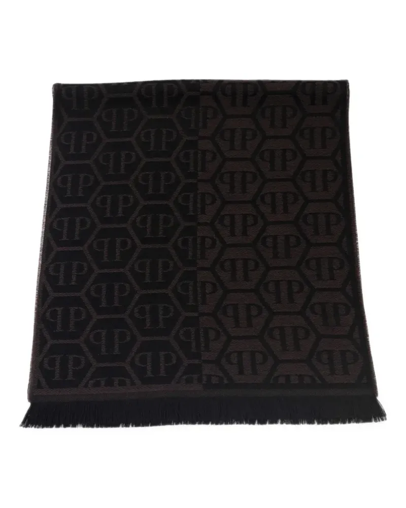 Philipp Plein Schal mit Monogrammmuster - Schwarz Schwarz