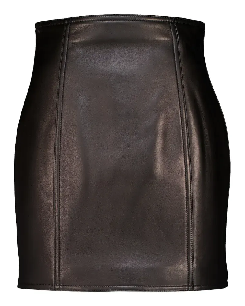 Balmain high-waist lambskin mini skirt - Schwarz Schwarz