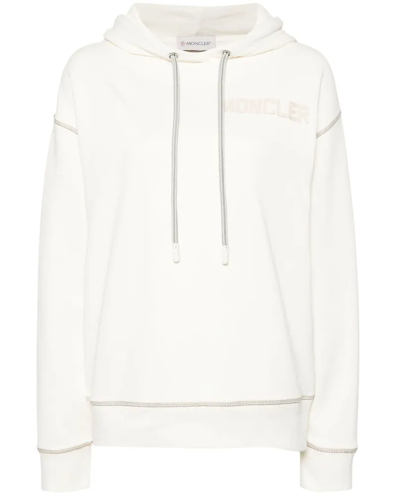 Moncler Hoodie mit Logo-Stickerei Nude