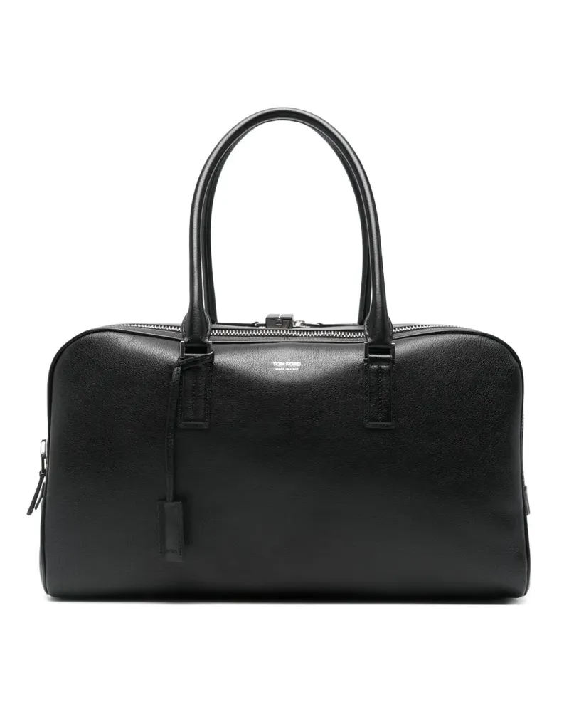 Tom Ford double-zip leather luggage bag - Schwarz Schwarz