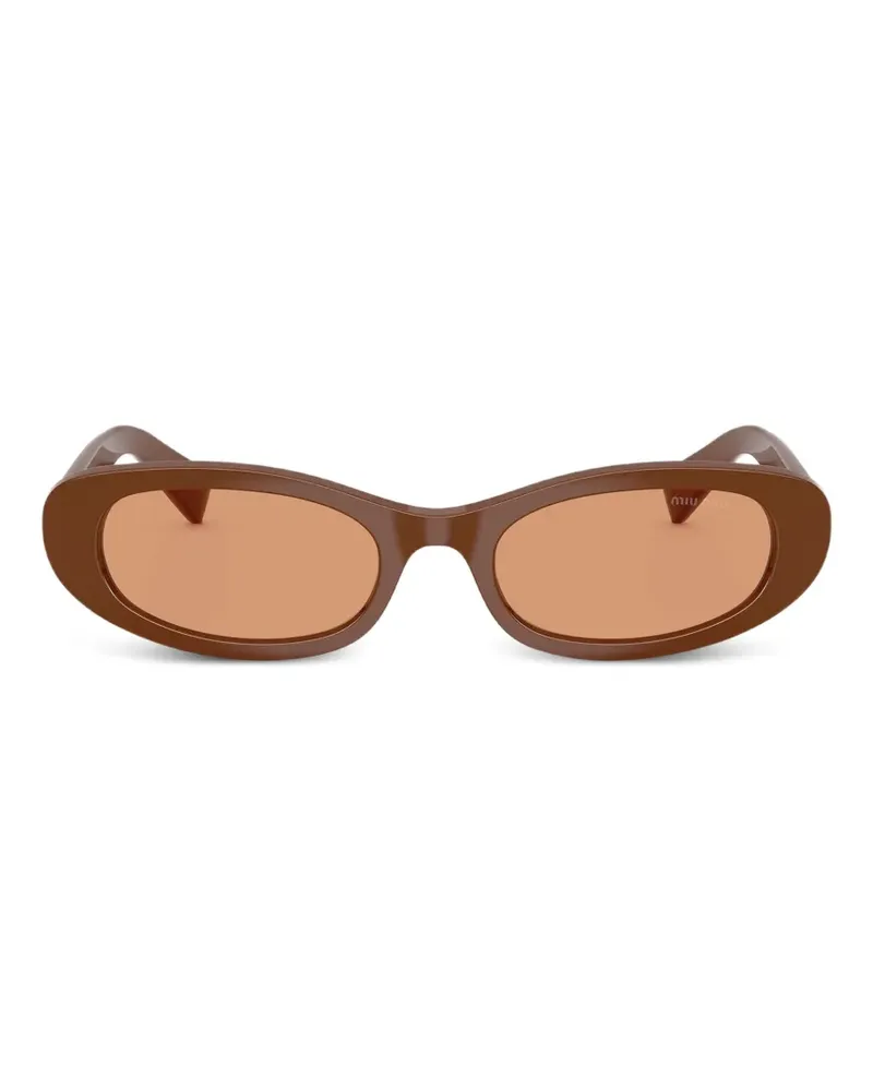 Miu Miu Sonnenbrille mit ovalem Gestell - Braun Braun