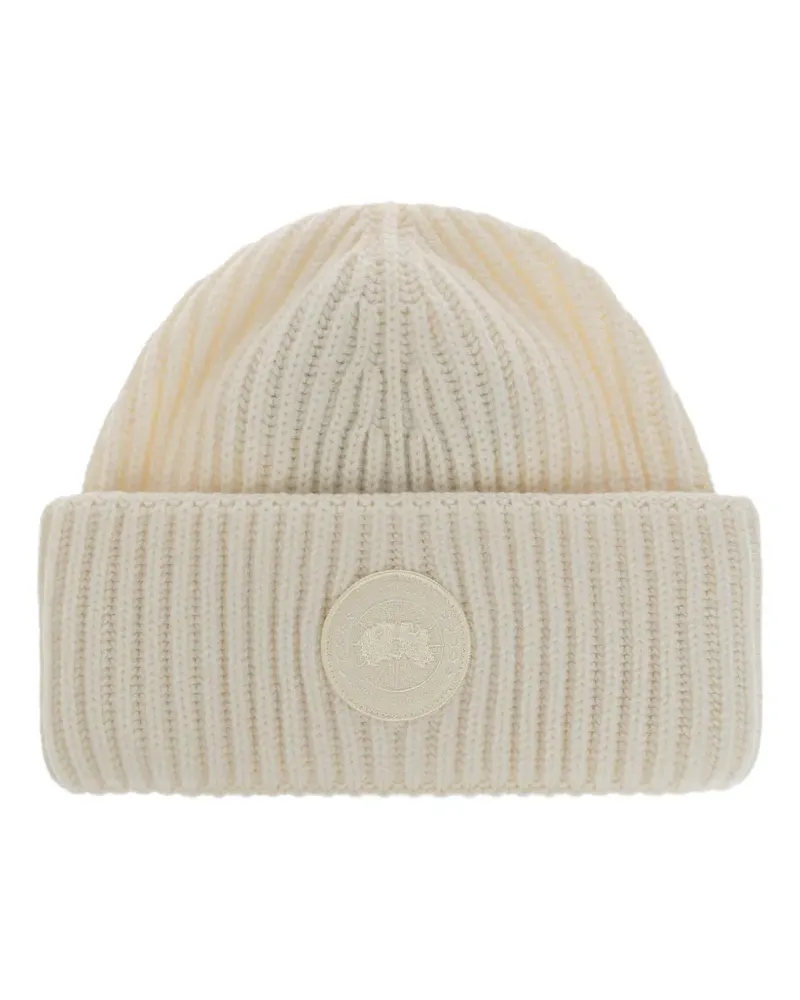 Canada Goose Gerippte Beanie mit Logo - Nude Nude