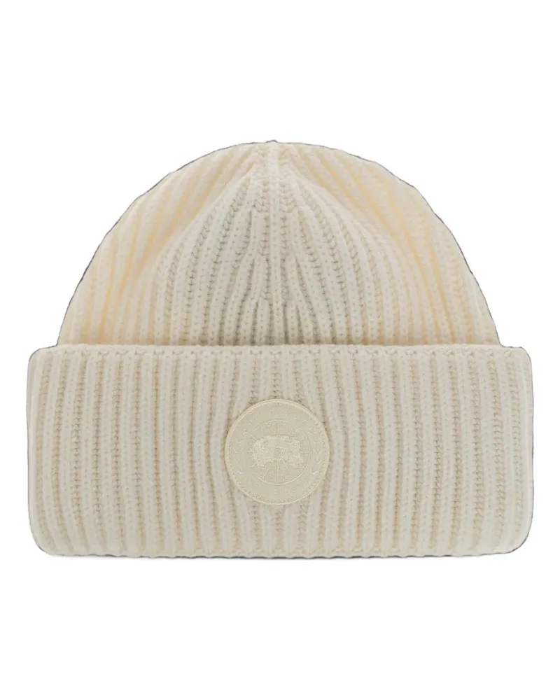 Canada Goose Gerippte Beanie mit Logo - Nude Nude