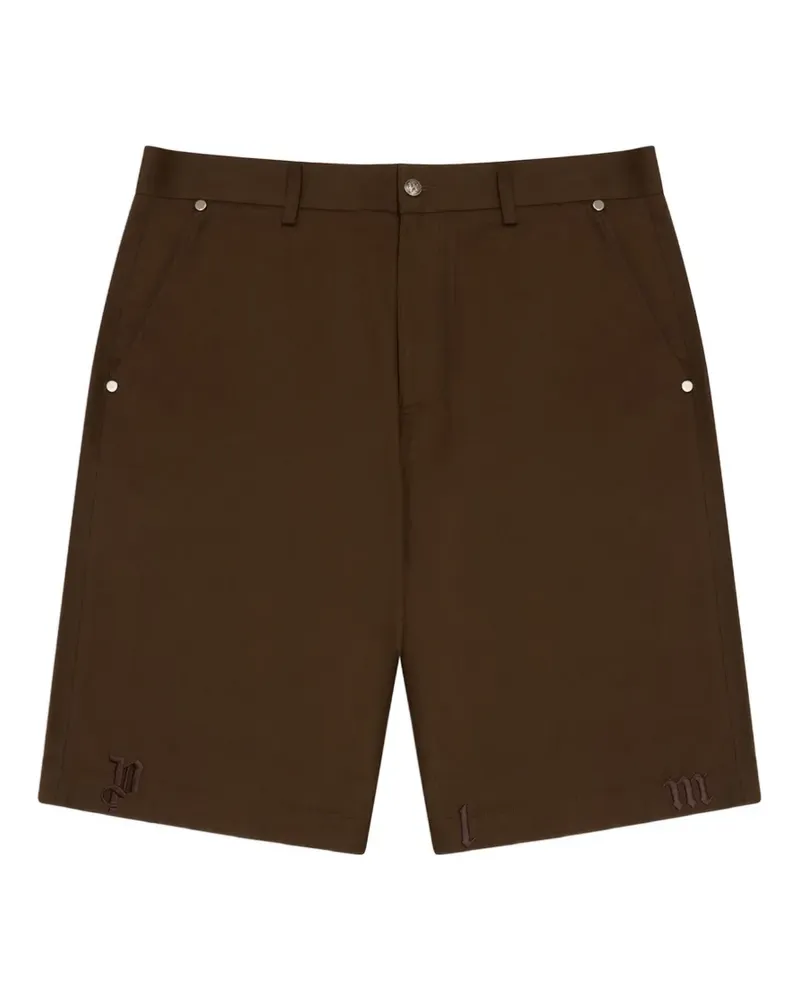 Palm Angels Palm Type Shorts mit Logo - Braun Braun