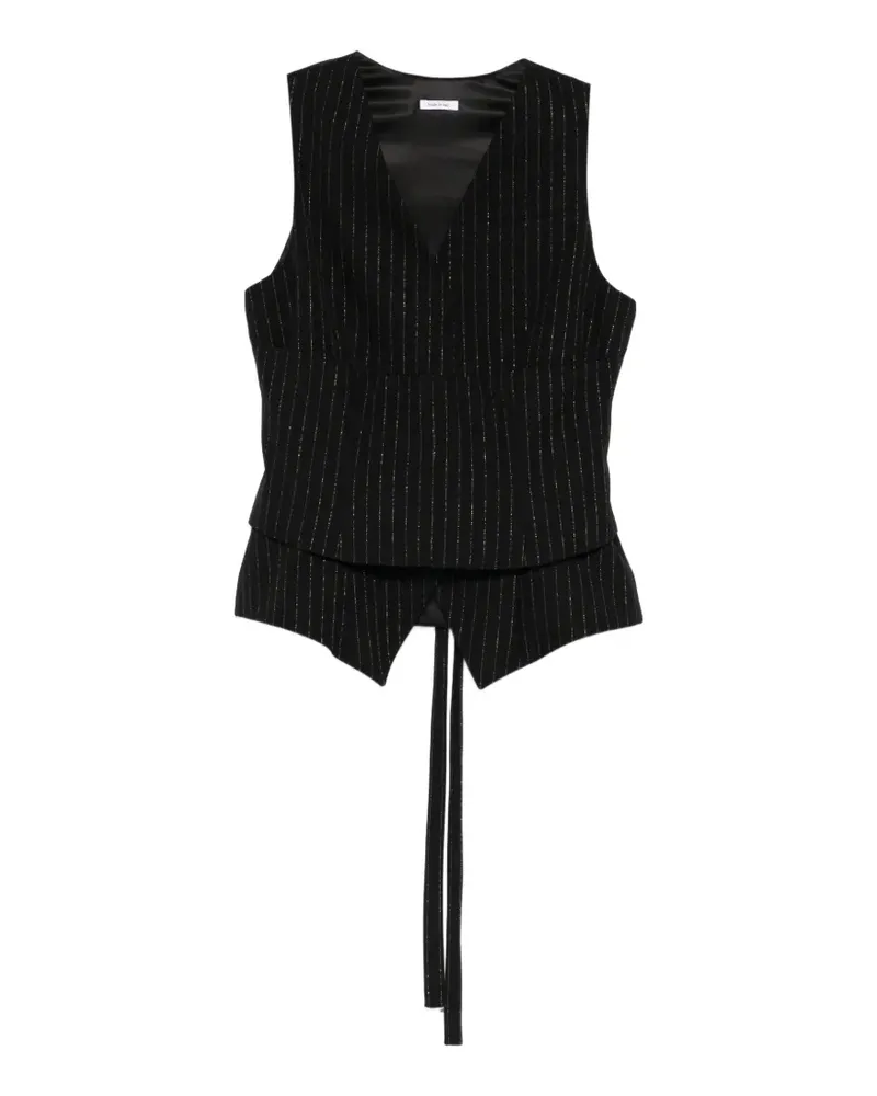 Alexander McQueen striped layered waistcoat - Schwarz Schwarz