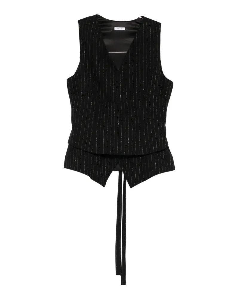 Alexander McQueen striped layered waistcoat - Schwarz Schwarz