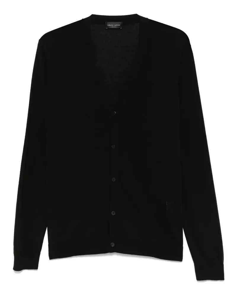 Roberto Collina Fein gestrickter Cardigan - Schwarz Schwarz