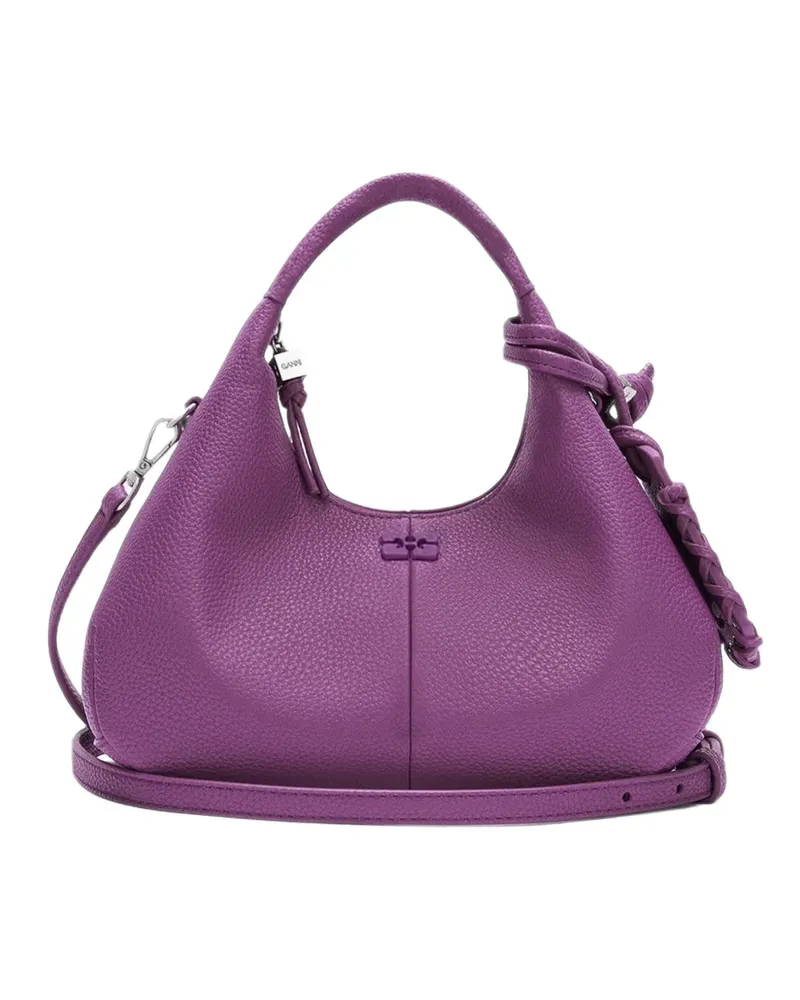 Ganni Mini Tote Bag aus gekörntem Leder - Violett Violett
