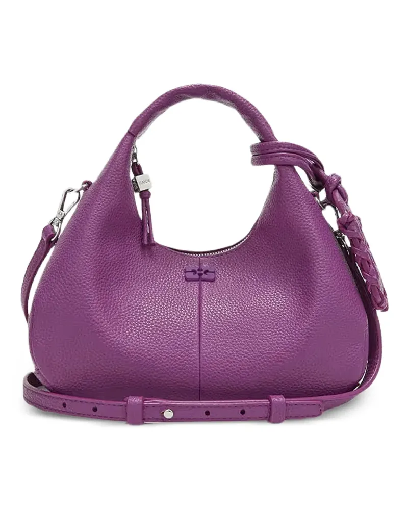 Ganni Mini Tote Bag aus gekörntem Leder - Violett Violett