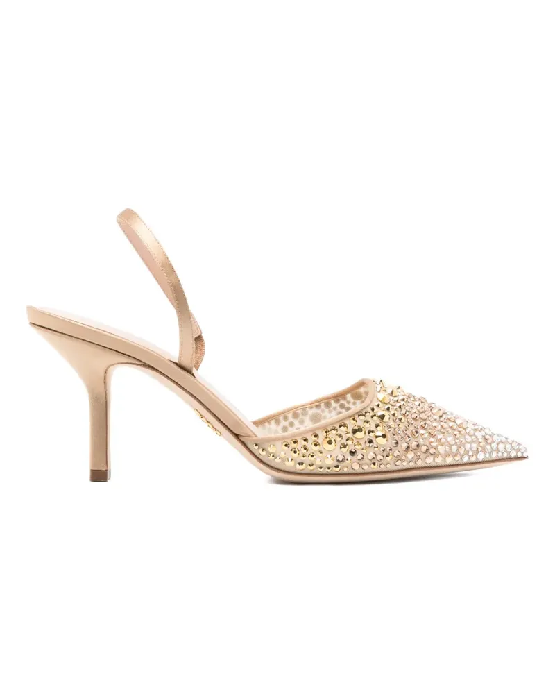 Rodo Slingback-Pumps mit Kristallen - Nude Nude