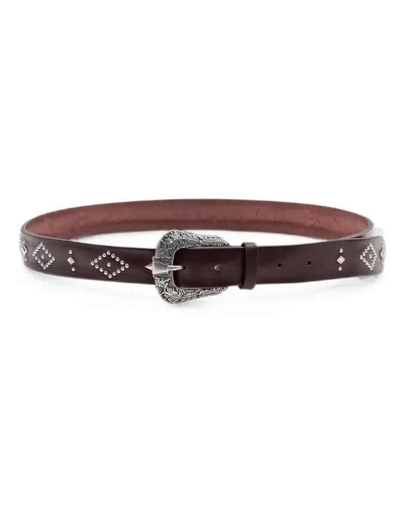 Orciani studded leather belt - Braun Braun
