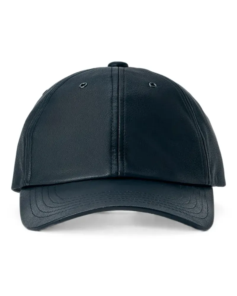 Yohji Yamamoto stitched leather baseball cap - Schwarz Schwarz