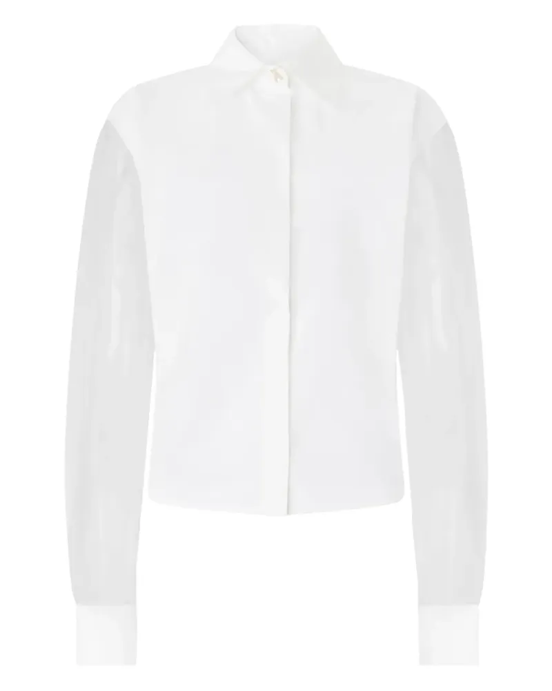 Genny Hemd mit Organza-Ärmeln - Weiß Weiß