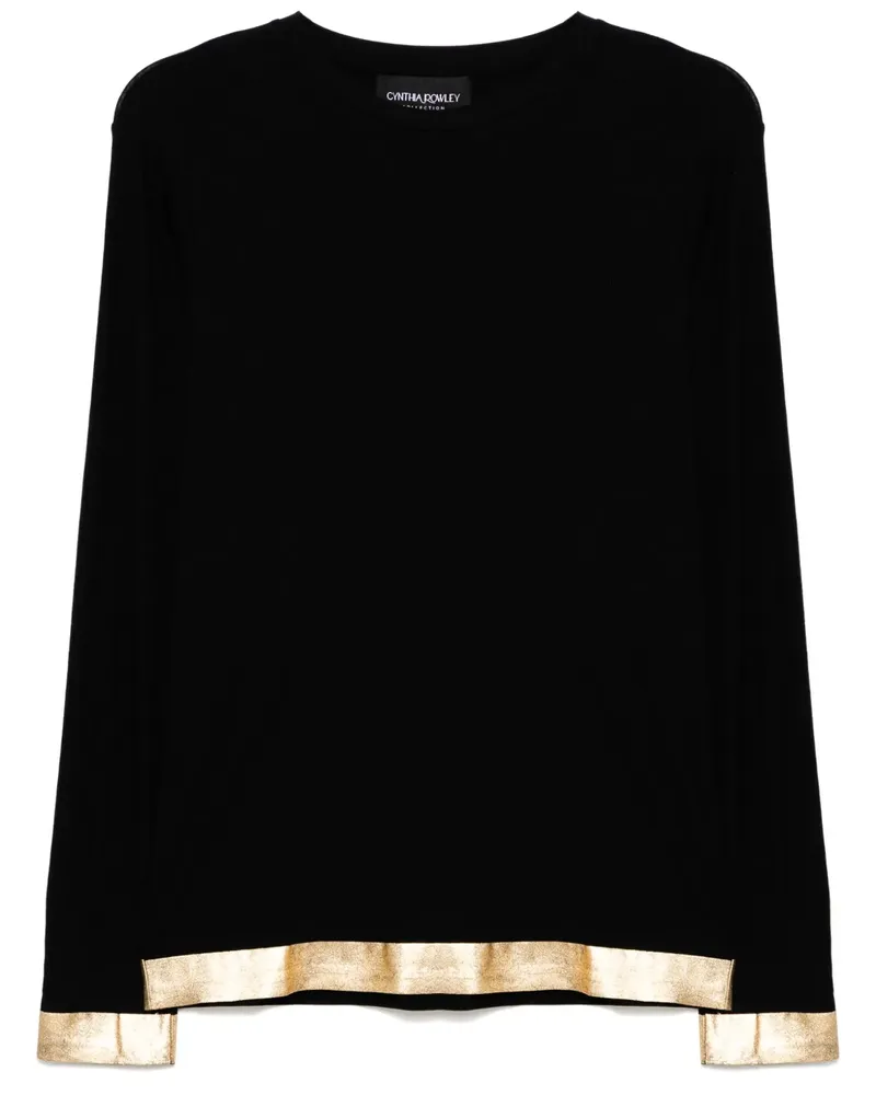 Cynthia Rowley Klassisches Langarmshirt - Schwarz Schwarz