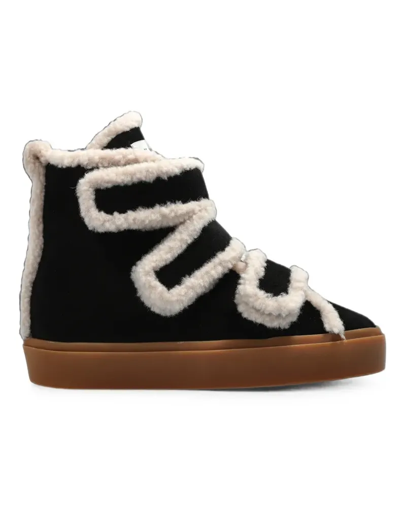 INUIKII Shearling touch-strap Wedge touch-strap sneakers - Schwarz Schwarz