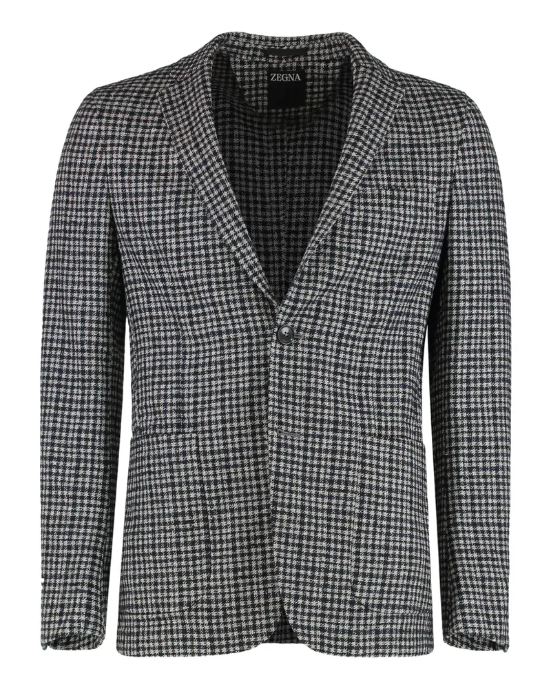 Ermenegildo Zegna checked single-breasted blazer - Blau Blau
