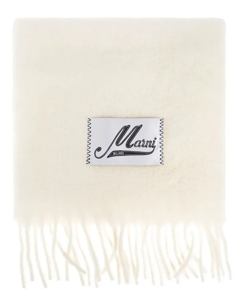 Marni Schal mit Logo-Patch - Weiß Weiß