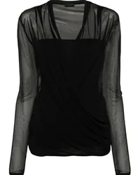 Givenchy Gewickelte Mesh-Bluse Schwarz