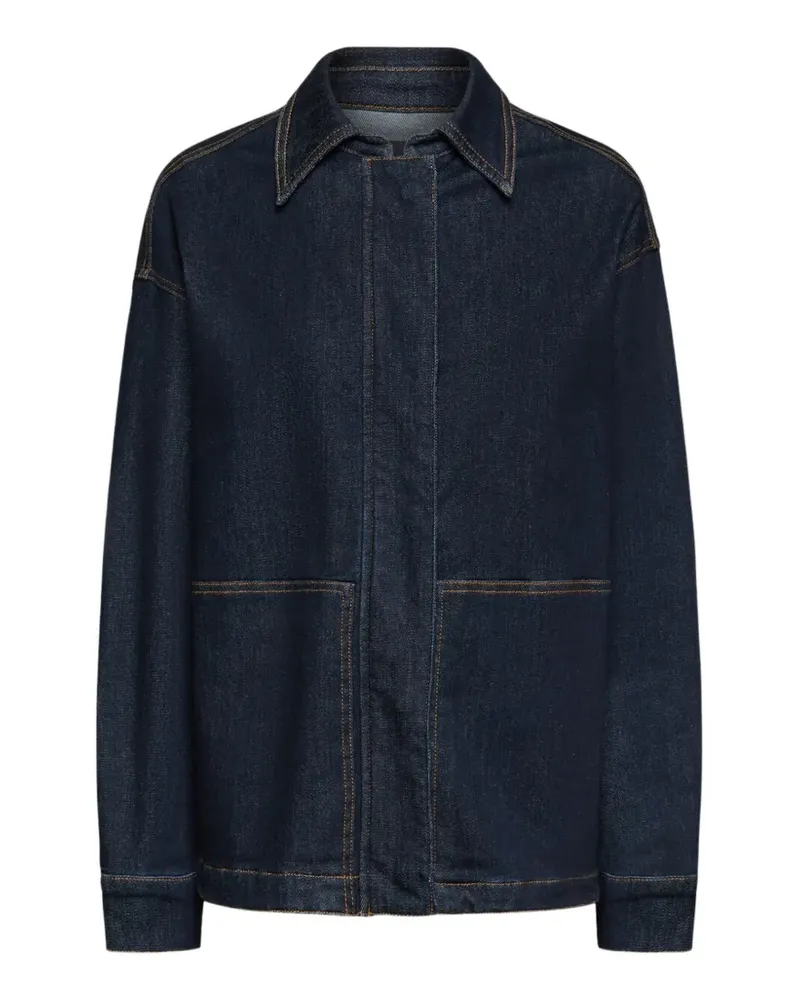 Elena Mirò Jeansjacke mit Kontrastnähten - Blau Blau