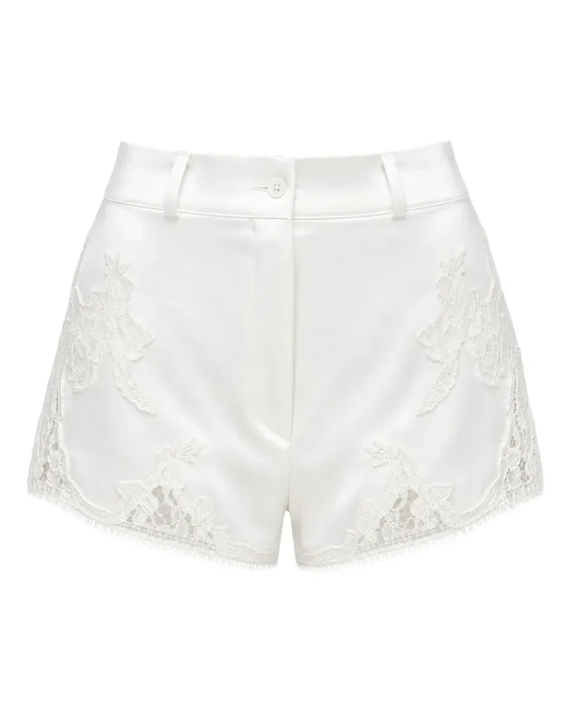 ALMAZ Kurze Pillow Talk Shorts mit Spitzenapplikation - Weiß Weiß