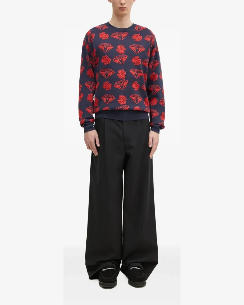 Billionaire Boys Club Pullover mit Diamond Dollar-Intarsie - Blau Blau