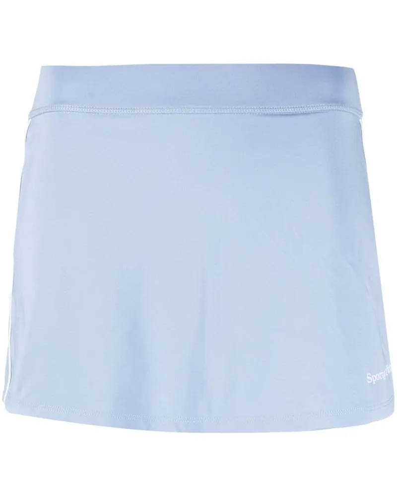 SPORTY & RICH Rock mit Logo-Print - Blau Blau