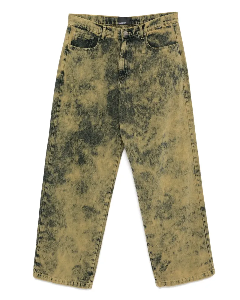 PACCBET RASSVET Stone-Wash-Jeans - Grün Grün